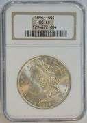 Superb better date Gem BU 1896-P Morgan Silver Dollar. NGC MS65