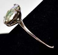 Green Glass Gemstone Ring in Sterling Silver