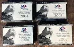 2 Each 2004, 2005, 2006, 2007, & 2008 SILVER State Quarters Proof Sets (10 sets)