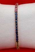 14K Rose Gold Multi Colored Sapphire Tennis Bracelet