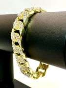 14 Kt Gold Plated 37 Gram Cuban Curb Link Bracelet