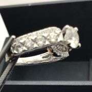 Round Brilliant cut Lab grown Diamond 14K White Gold Engagement Ring