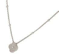New 0.38ctw Pave Diamond Clover Diamond by the Yard Pendant Necklace in 14K