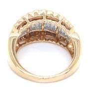 14kt Yellow gold 1.75ctw RBC and Baguette 3 row diamond band