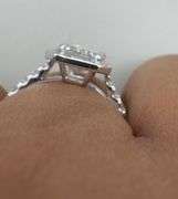 14K White Gold Emerald Cut 2.4 Carat Lab Diamond Ring