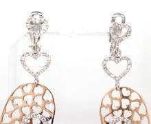 18kt Yellow gold 0.50ctw multi heart drop diamond earrings