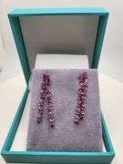 Very high quality hand made ruby on silver earrings