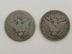 1907 O & 1908 O Barber Half Dollars