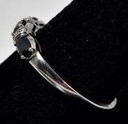 Black Spinel Gemstone Ring in Sterling Silver