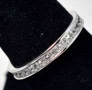CZ Gemstone Band Ring in Sterling Silver