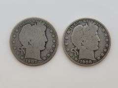 1907 O & 1908 O Barber Half Dollars