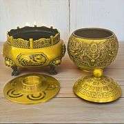 Spinning Solid Brass Dragon-Lion Feng Shui Burner