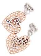 18kt Yellow gold 0.50ctw multi heart drop diamond earrings