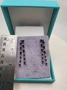 Very high quality hand made black onyx on silver earrings