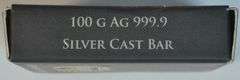 Special Germania Mint 100 Gram pure .9999 Fine Silver Bar in box