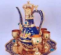 Vintage Turkish Coffee Pot and Tea Set with Tray