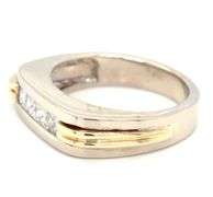 14kt White gold 0.65ctw princess cut two tone band