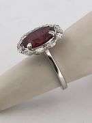 BRAND NEW CERTIFIED 18K WHITE GOLD DIAMOND AND RUBY RING