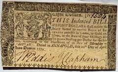 $8 April 10 1774 Maryland Colonial Note