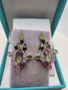 Extremely fine Victorian diamonds with sapphire earrings