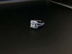18K White Gold Princess Cut 3.21 Carat Diamond Ring