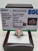 Unbelievable ! 5 CT Fancy Vivid Pink Lab Diamond setting in 14k gold Ring, Certified.