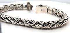 925 Sterling silver heavy braided bracelet
