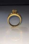 14KT Gold Plated Marquis Cut Lab Simulated Diamond Ring