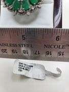 Extremely fine Victorian natural Emerald and diamonds and opal ring on silver