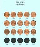 Album of 68 Different BU Lincoln Cents: 1959-1997