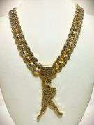 Huge World Series 114.5 Gram 14 Kt Gold Plated Simulated Diamond  Baseball Chain Pendant cklace