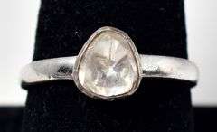 Glass Gemstone Ring in Sterling Silver