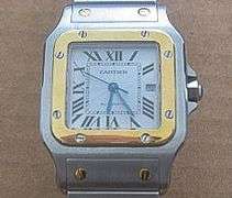 CARTIER MEN'S AUTOMATIC 18K AND STAINLESS STEEL SANTOS WATCH 29MM
