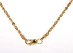 10kt Yellow gold rope chain necklace