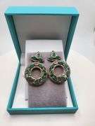 Extremely fine Victorian Emerald and diamonds earrings