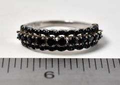 Black Spinel Gemstone Ring Sterling Silver