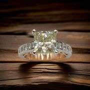 Sparkling 2.75 Ct Ambeer Ice Princess Cut Lab Simulated Diamond Ring