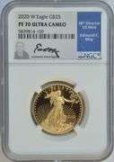 Flawless Ultra Cameo Proof 2020-W $25 Gold Eagle, NGC PF70UC