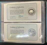 Album with 6 original United Nations solid Sterling Silver Proof Medals
