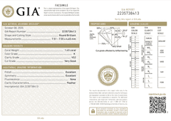 Loose Diamond, 1.63ct, GIA Certified, Round Brilliant Cut