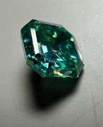 Huge 8 Ct Paraiba Green Asscher Cut Fire Moissanite