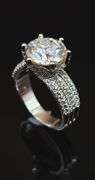 Huge 14 K White Gold Plate 5 Ct Sparkling White Ice Lab Simulated Diamond Ring