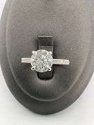 CERTIFIED 14K WHITE GOLD DIAMOND ENGAGEMENT RING. 2.75 CARATS