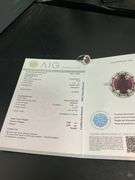 BRAND NEW CERTIFIED 18K WHITE GOLD DIAMOND AND RUBY RING