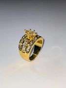 14KT Gold Plated Marquis Cut Lab Simulated Diamond Ring