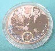 ELVIS MEETS NIXON COLORIZED HALF DOLLAR, NEW