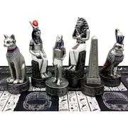 Hand-Painted Egyptian Anubis Chess Set