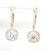 2.10ctw round brilliant cut Lab grown diamond in 0.16ctw huggie hoop