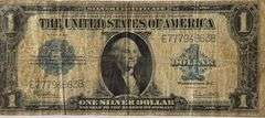 Last Large Size 1923 US $1 Silver Certificate.