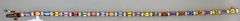 14K Yellow Gold Multi Colored Baguette Sapphires and Diamond Tennis Bracelet